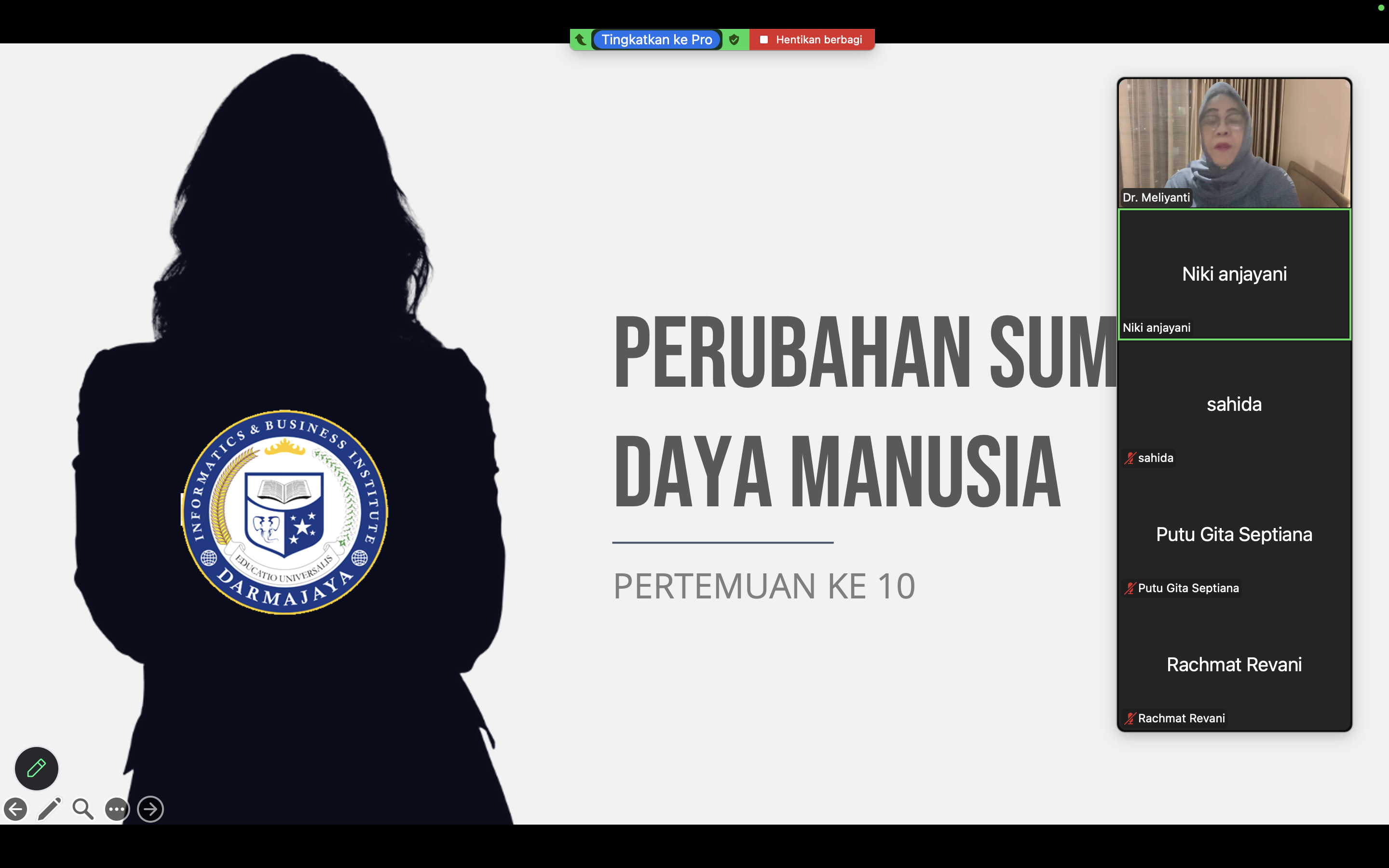 SS perkuliahan online via zoom